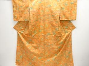 未使用品　花車に鳥模様小紋着物